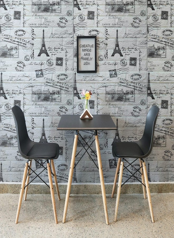 Lukzer 8PC Self Adhesive 3D Vintage Wallpaper DIY Wall Sticker Panels Ideal for Home Décor Sheet Bathroom Living Room (Paris Design/70 x 77cm) - Image 4